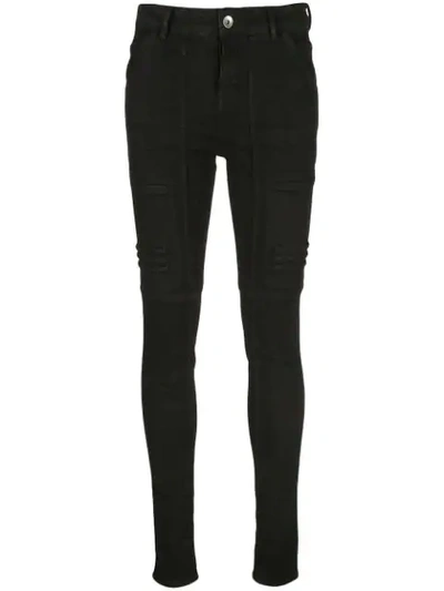 Rick Owens Drkshdw Stitched Panels Skinny Jeans In Grey