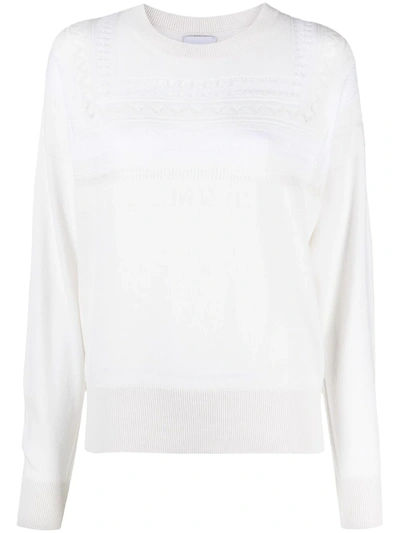 Barrie Knitted Cashmere Jumper In White