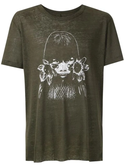 Osklen Índia Print Linen T-shirt In Green