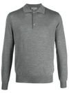 Canali Long-sleeve Polo Shirt In Grey