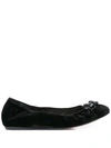 Simone Rocha Embellished Ballerinas In Black