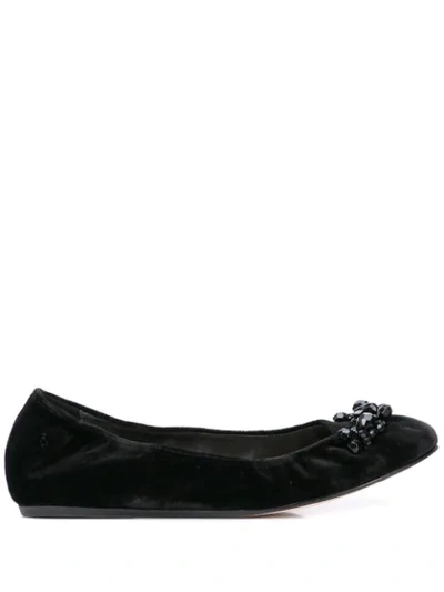 Simone Rocha Embellished Ballerinas In Black