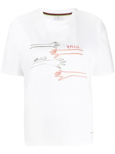 Ps By Paul Smith Hello-print T-shirt In White