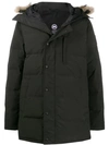 Canada Goose Hooded Padded Coat In Black