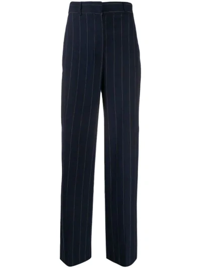 Alessia Santi Flared Striped Trousers In Blue