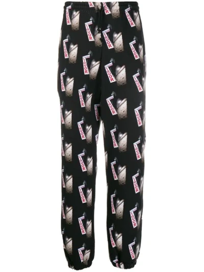 424 Printed Liquor Sign Track Trousers In Black