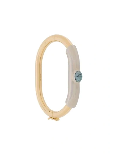 Chloé Turquoise Stone Bangle In Gold