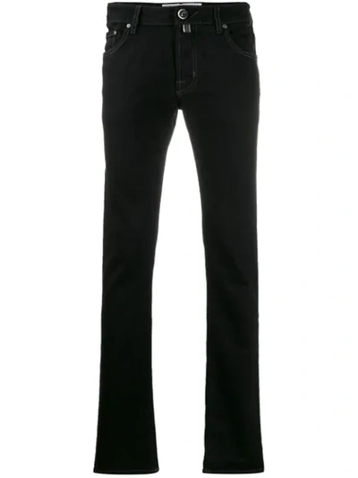 Jacob Cohen Contrast Stitching Jeans In Black