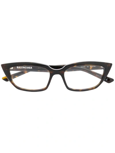 Balenciaga Cat Eye Glasses In Brown