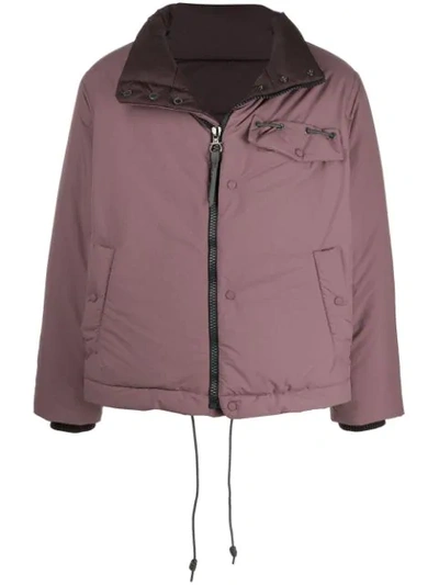 Ferragamo Short Padded Coat In Pink