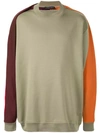 Y/project Contrasting Sleeve Sweatshirt In Green