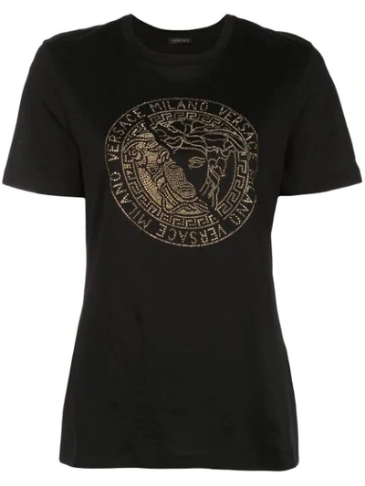Versace Embellished Medusa Milano T-shirt In A1008