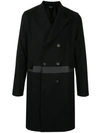 N°21 Contrast Stripe Coat In Black