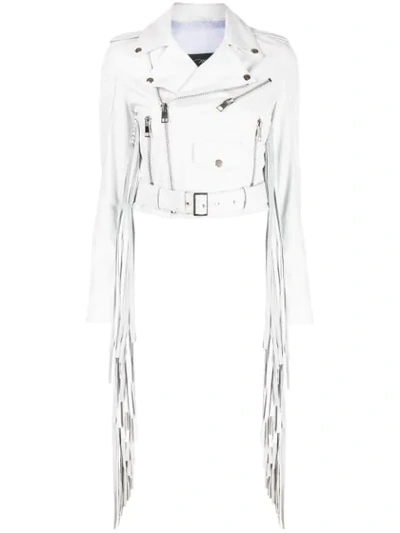 Manokhi Fringed Jacket In White