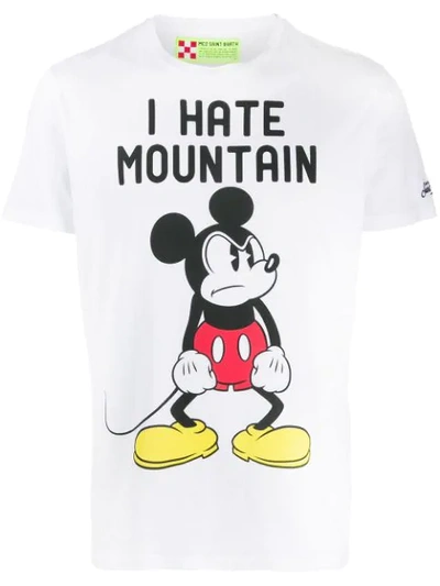 Mc2 Saint Barth Mickey Mouse Slogan Print T-shirt In White