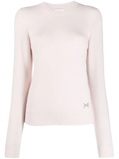 Barrie Knit Crew Neck Sweater In 760 Light Pink