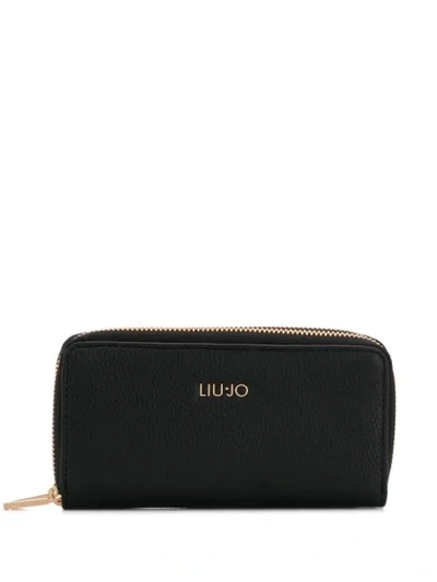 Liu •jo Faux-leather Zip-around Wallet In Black