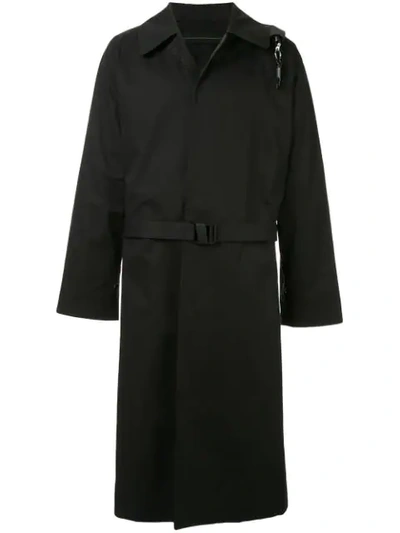 Sankuanz Belted Long Coat In Black