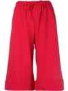 Simone Rocha Wide-leg Cropped Trousers In Red