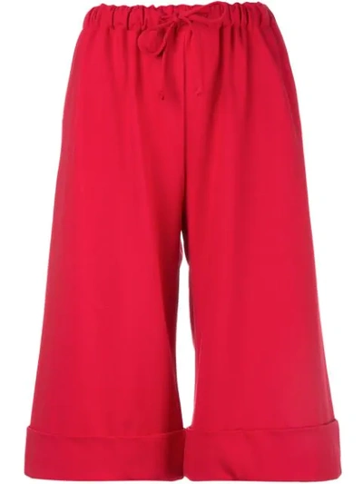Simone Rocha Wide-leg Cropped Trousers In Red