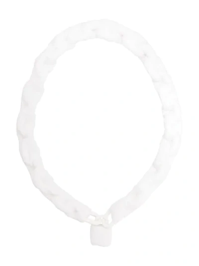 Mm6 Maison Margiela Padlock Necklace In White