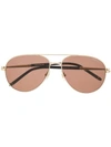 Montblanc Pilot-frame Sunglasses In Gold
