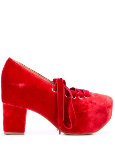 Simone Rocha Platform Lace-up Shoes In Red