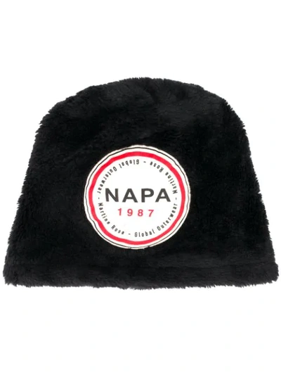 Napa By Martine Rose Logo Patch Beanie In Black