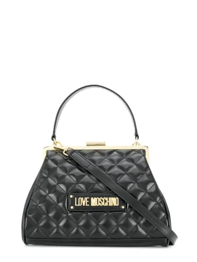 Love Moschino Diamond Quilt Tote Bag In Black