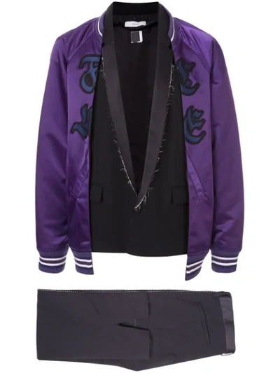 Facetasm Two-layer Bomber Jacket In Purple