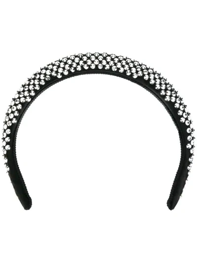 Prada Rhinestone Embellished Hairband In F063r Metal