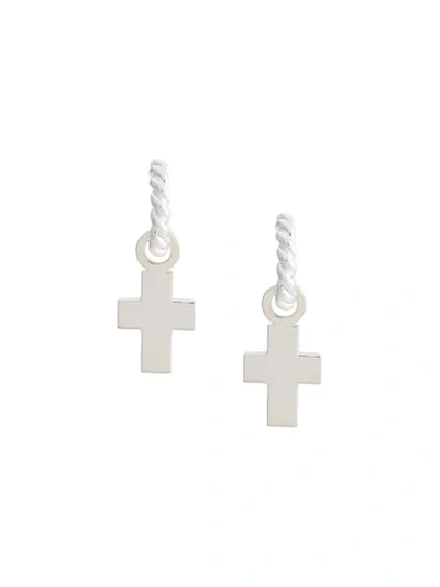 Isabel Lennse Xs Cross Pendant Earrings In Silver