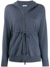 Peserico Zipped Fitted Cardigan In Blue