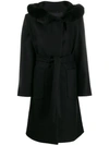 Fay Hooded Lobster-fastening Coat In Black