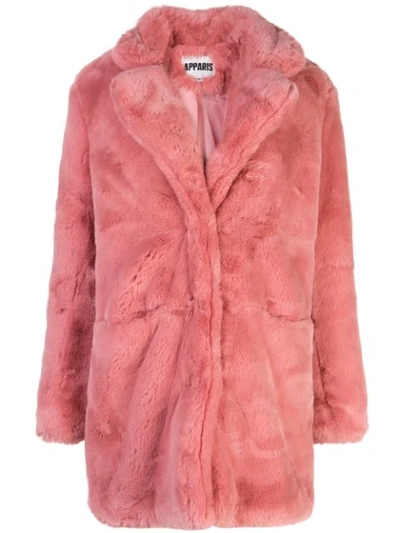 Apparis Sophie Mid-length Coat In Pink