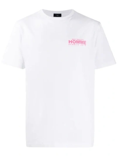 Not Guilty Homme Logo Print T-shirt In White