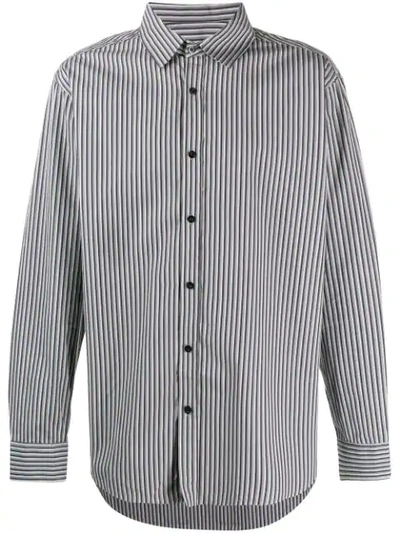 Not Guilty Homme Striped Shirt In Grey