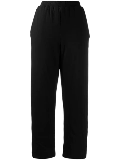 Mm6 Maison Margiela Embroidered Logo Track Trousers In Black