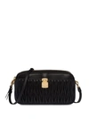 Miu Miu Matelassé Leather Mini-bag In Black