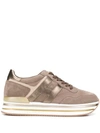 Hogan Maxi H222 Sneakers In Brown