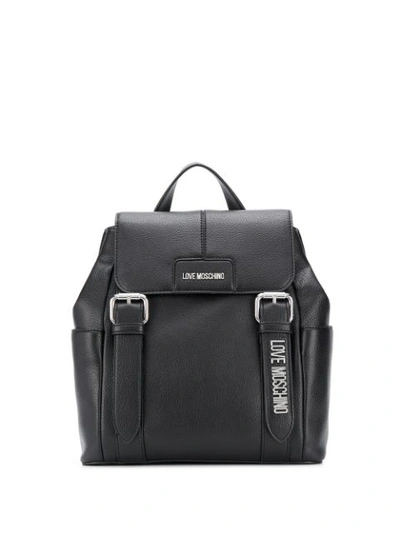 Love Moschino Dual-buckle Backpack In Black