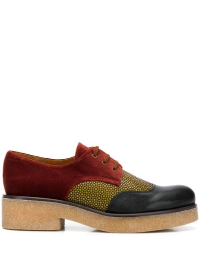 Chie Mihara Panelled Lace-up Shoes In Brown