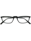 Montblanc Matte-finish Square Frame Glasses In Black