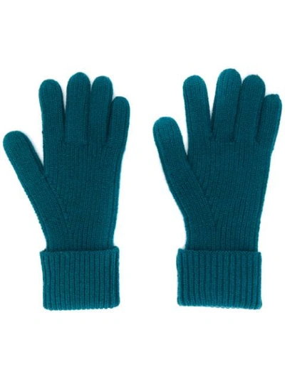 N.peal Ribbed Gloves In Green