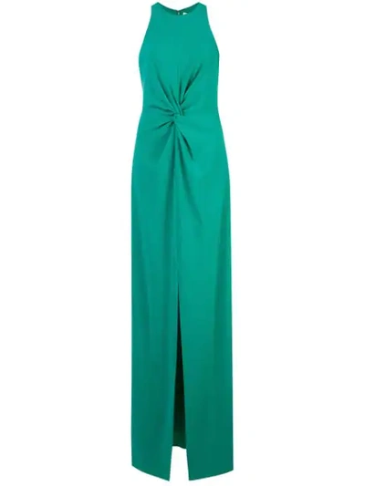 Halston Heritage Knot Deetail Gown In Green