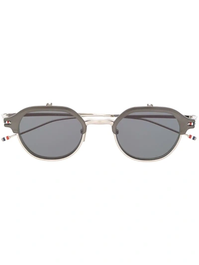 Thom Browne Double Frame Sunglasses In Silver