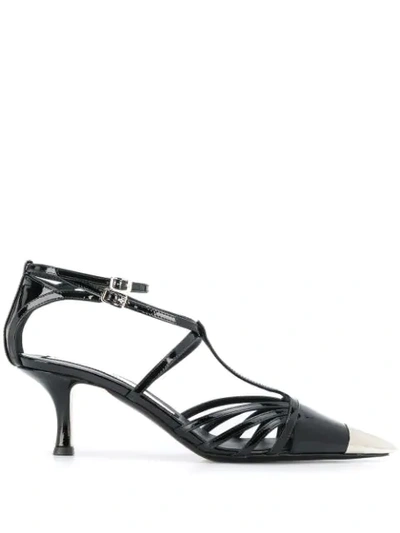 N°21 Strappy Pointy Pumps In Black