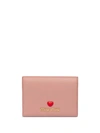 Miu Miu Madras Leather Card Holder In Pink