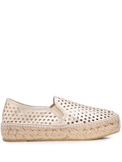 Loeffler Randall Rowan Jute Trim Espadrilles In Gold