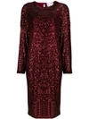 In The Mood For Love Sequin Midi-dress In Red